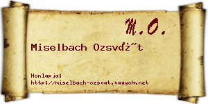 Miselbach Ozsvát névjegykártya